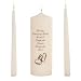 Celebration Candles Wedding Unity Candle Set, with 9-inch Pillar with Double Heart Motif and "This Day I Marry my Friend" Verse, with 10-inch Taper Candles, Ivory