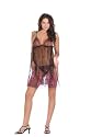 2 PC. Sexy mesh chemise with buterfly prints in rainbow threads, and matching G-string.