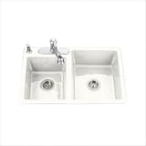 KOHLER K-5813-4-0 Clarity Self-Rimming Kitchen Sink, White