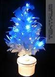Tektrum 23 White Feather Color Changing Fiber Optic Lights Tree With Blue LEDs For Christmas/Holiday/Party