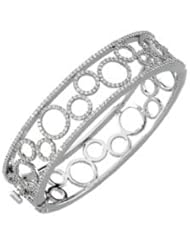 14K White Gold 6 7/8 ct tw Diamond Bangle Bracelet