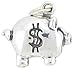 Solid Sterling Silver Piggy Bank Charm