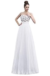 Strapless Satin/Tulle Sleeveless General Print Beaded Ruched Lace-Up Prom Dress 