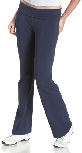 Soffe Juniors' Yoga Roll-Top Pant, Navy, Medium