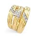 Princess Cut Three Ring 14k White Gold Diamond Wedding Band Set