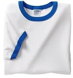 Gildan Ultra Cotton - Ringer T-Shirt White/Royal-S