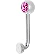 14 Gauge 5mm Pink Gem Vertical Hood Piercing -7/16" 2mm Rise