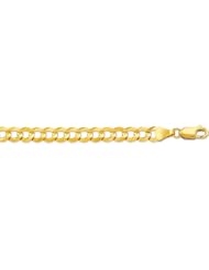 14K 24" Yellow Gold 4.7mm Polish Diamond Cut Comfort Curb Chain With Lobster Clasp