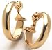 Monet Polish Hoop Clip Earrings GOLDTONE