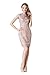 Little Smily Women's Crochet Lace Form Fitting High Neck Cocktail Bodycon Dress