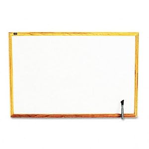 Quartet S573 – Standard Dry-Erase Board, Melamine, 36 x 24, White, Oak Finish Wood Frame