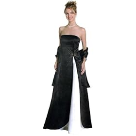 Stylish Studded Contrast Long Front Slit A Line Tube Prom  Bridesmaid  Evening Gown