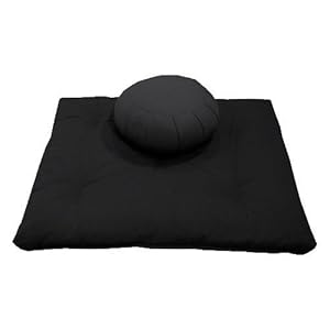 Deluxe Zafu (Kapok or Buckwheat Hull) and Zabuton Meditation Cushion Set