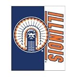 Illinois Fighting Illini 50x60 Stripes Series Royal Plush Blanket Throw