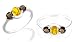 Oval Round Cut Citrine Smoky Quartz Three-Stone Ring Sterling Silver