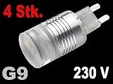 SMD LED-Energiesparlampe G9, warmwei�, 230V 4er Pack