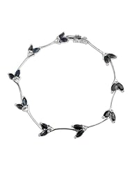 14k White Gold 5.13 ctw Marquise-Cut Sapphire Diamond Gemstone Vine Bracelet