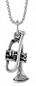 Sterling Silver " Trumpet " pendant, 3/4" (19.0 mm) Long.