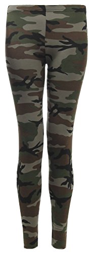 Forever Women's Full Length Camouflage Army Print Jersey Leggings