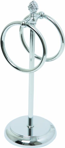Chrome Pedestal Fingertip Towel Ring with Finial