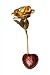 Geschenk zum Valentinstag Rose mit 24 Karat Gold und rotem Herzständer