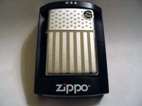 American Flag Patriotic Zippo Lighter Polished Chrome