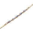 14K Yellow Gold Tanzanite and Diamond Bracelet