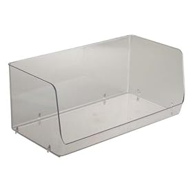 InterDesign Linus Stacking Organizer 2X Bin, Clear, Large