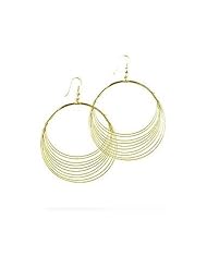 Golden Crest Hoop Earrings