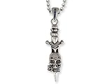 Stainless Steel Ed Hardy Skull Dagger Necklace
