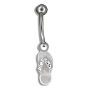 Sterling Silver Hawaiian Slipper Navel Belly Ring Body Jewelry
