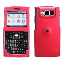Fits Samsung Ace SPH-i325 i325 Sprint Snap on protector Faceplate Cover Housing Case - Solid Red Rubber Feel