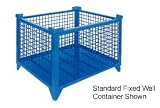 All Welded Steel Wire Container Drop Gate Blue