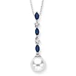 South Sea Pearl with 3/8 ct. Sapphire and 0.04 ct. Diamond Pendant with Chain in 14K White Gold