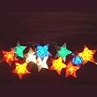 Set of 15 Multi-Colored Retro Star Novelty Christmas Lights - Green Wire