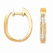 10k Yellow Gold & Princess-Cut Diamond Oval Drop Hoop Earrings (0.25ctw)