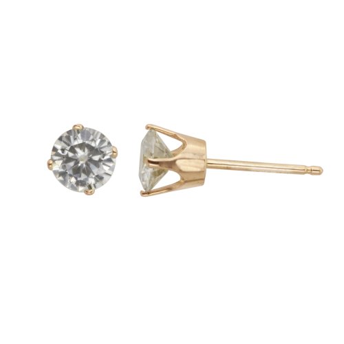 14k Yellow Gold Moissanite Stud Earrings (1 cttw equivalent)