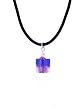 Necklace - N291 - Murano Glass & Fire Polished Glass Style - Square Shape ~ Blue & Pink