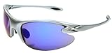 Sport Wrap Sunglasses RV17 Mirror lens Colors Golf, Cycling, Running. Mirror lens colors (Silver & Ice Blue)