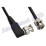 BNC Male to BNC Right Angle Male (RG59) 75 Ohm Coaxial Cable Assembly (RG59A/U Stranded) 1 ft