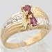 14K Yellow Gold Ruby & Diamond Ring - OldCities Vintage Jewelry