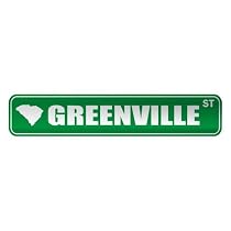 " GREENVILLE ST " STREET SIGN USA CITY SOUTH CAROLINA