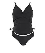 M2b Black Twisted Knot Tankini