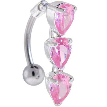 TOP DROP Topaz Cubic Zirconia MOON Belly Ring