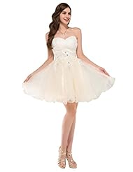 Junior Strapless  Sweetheart Organza  Lace-Up Cocktail Short  Ball Gown Evening Dress/Homecoming Dress/Bridesmaid Dress/Pageant Dress/Prom Dress/Party Dress/Wedding Dress  With Ruffles