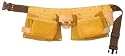 McGuire Nicholas 427 12 Pocket Carpenter Apron in Tan Full Grain Leather with Tan Cotton Belt