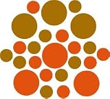 Set of 90 Orange / Metallic Copper Circles Polka Dots Vinyl Wall Graphic Decals Stickers Set of 90 - Orange / Metallic Copper Circles Polka Dots Vinyl Wall Graphic Decals Stickers