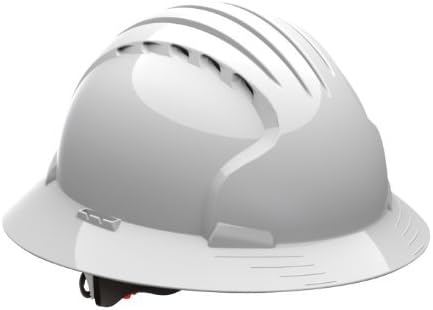 Evolution Deluxe 6161 280-EV6161V-10 Vented, Full Brim Hard Hat with HDPE Shell, 6-Point Polyester Suspension and Wheel Ratchet Adjustment by Evolution Deluxe 6161