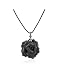 Forzieri Hand Made Rose Sterling Silver Pendant w/Lace Black
