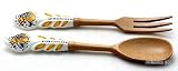 UTENSIL SET: RAFFAELLESCO - Wood with Hand Painted Ceramic Handle (Pair/Set) [#1572-PST]